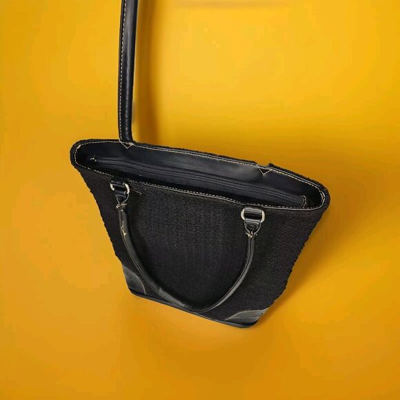 Retro Style Black Crochet Shoulder Bag With - Picture 8 of 11